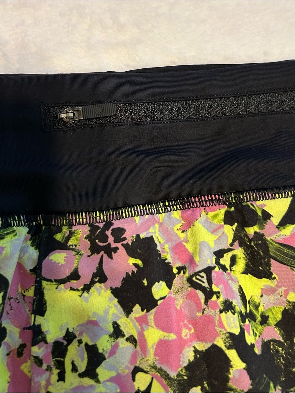Lululemon Athletica Black Waistband Floral Skort Pink & Yellow - Picture 7 of 9